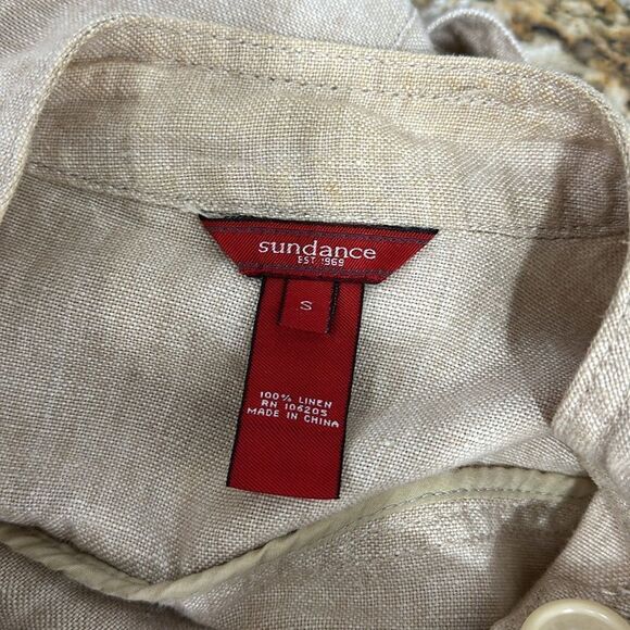 Sundance Beige Linen Lightweight Safari Jacket With Pockets Size S - Picture 5 of 9